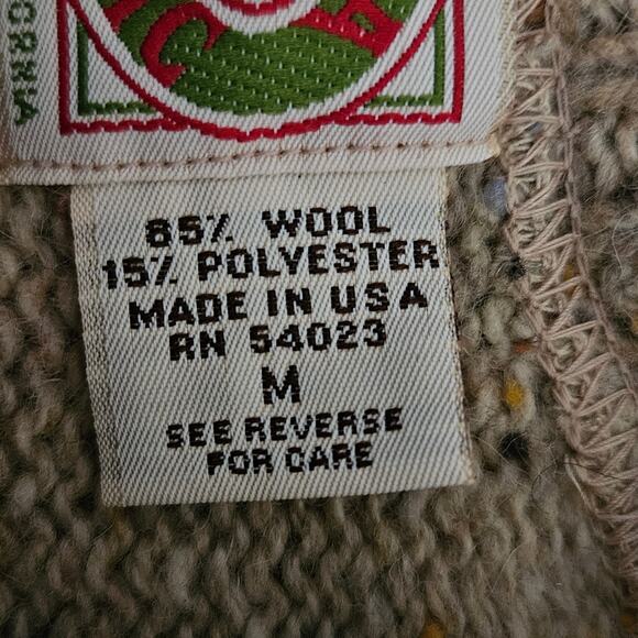 Banana Republic VTG 80's Wool Blend Sweater Tan Speckled Men Sz M EUC - Picture 4 of 7